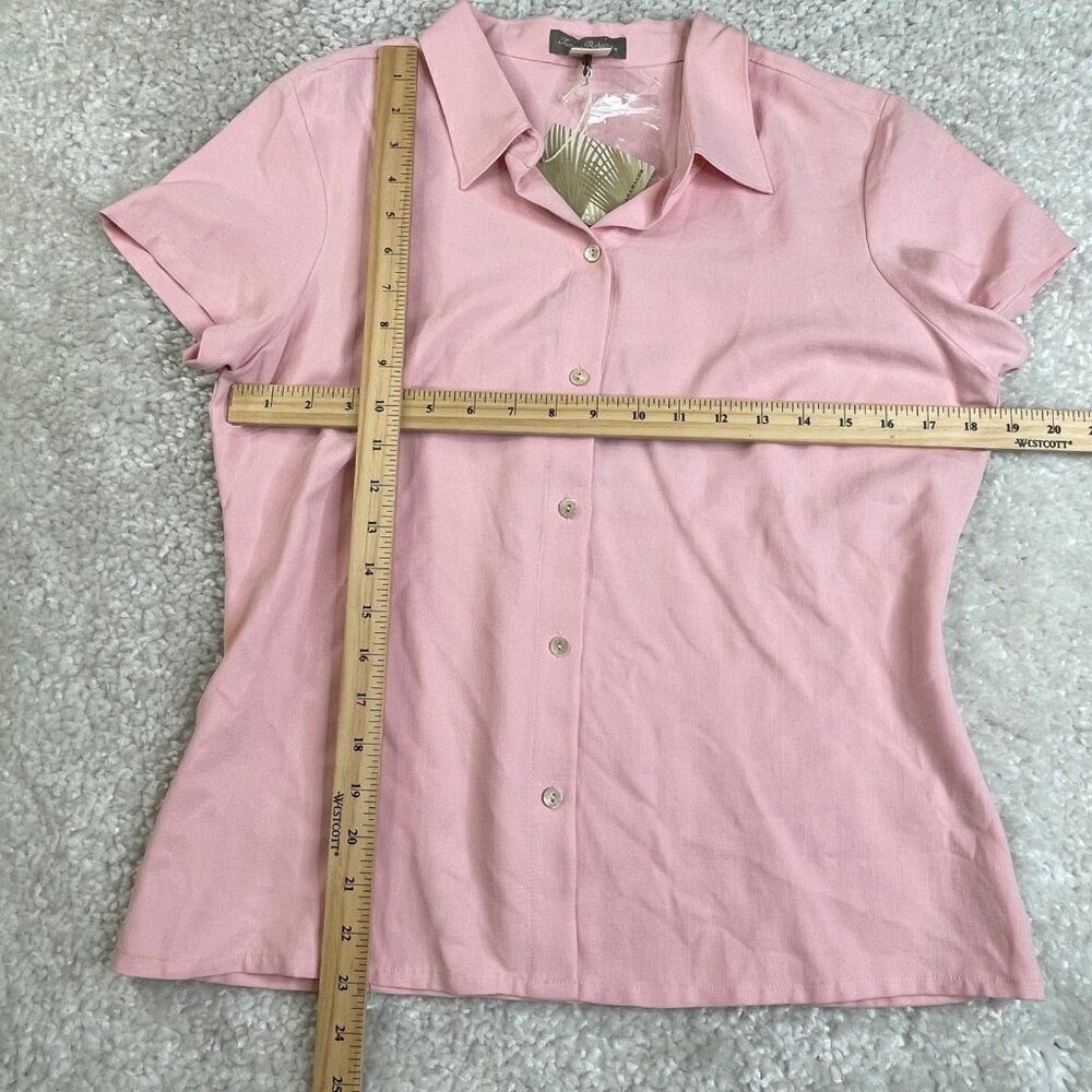 Tommy Bahama Silk Embroidered Another Year Button Up Shirt Pink - Picture 7 of 7